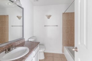 Renovated bathrooms in our apartments for rent in houston, TX. Explore available units today!